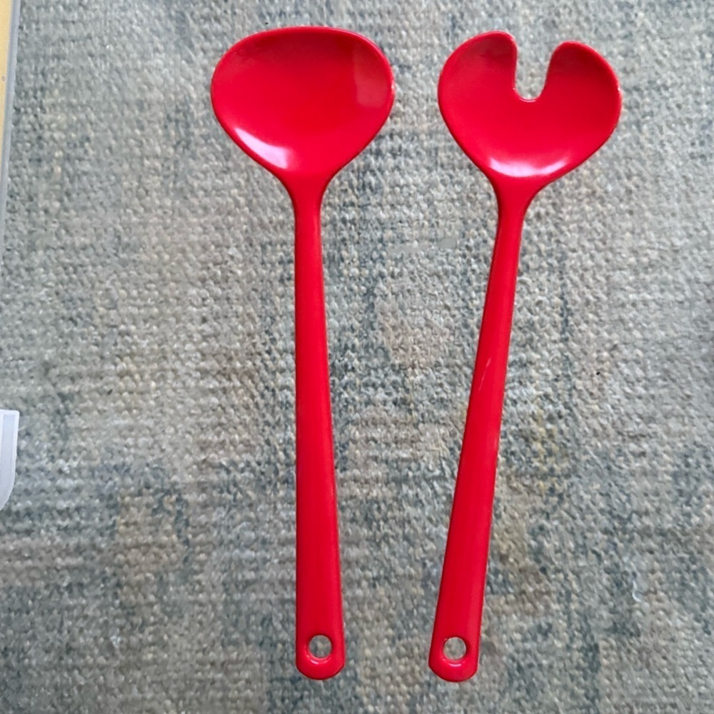 Rosti Mepal Melamine Red Salad Serving Utensils MCM Danish Design - Picture 7 of 8